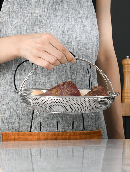 Steamer Insert Stainless Steel Fine Perforation Ergonomic Handle