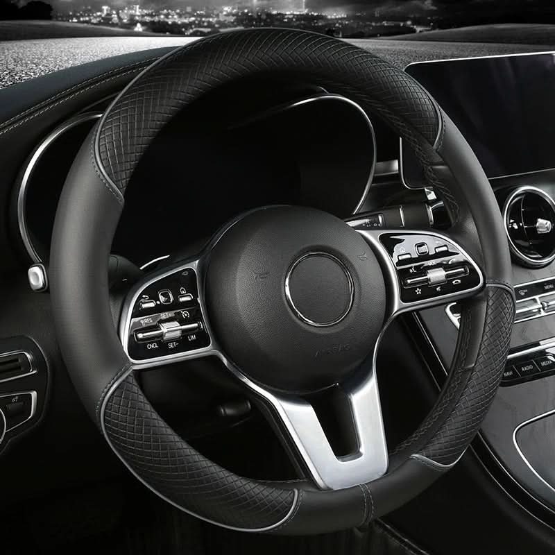 Steering Wheel Cover Synthetic Leather Non-Slip Diamond Grip