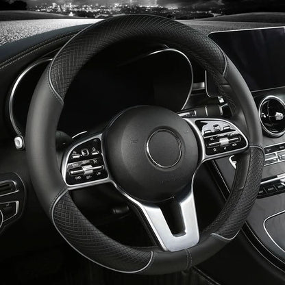 Steering Wheel Cover Synthetic Leather Non-Slip Diamond Grip