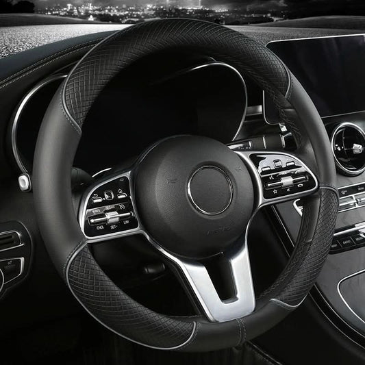 Steering Wheel Cover Synthetic Leather Non-Slip Diamond Grip