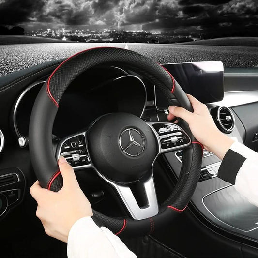 Steering Wheel Cover Synthetic Leather Non-Slip Diamond Grip