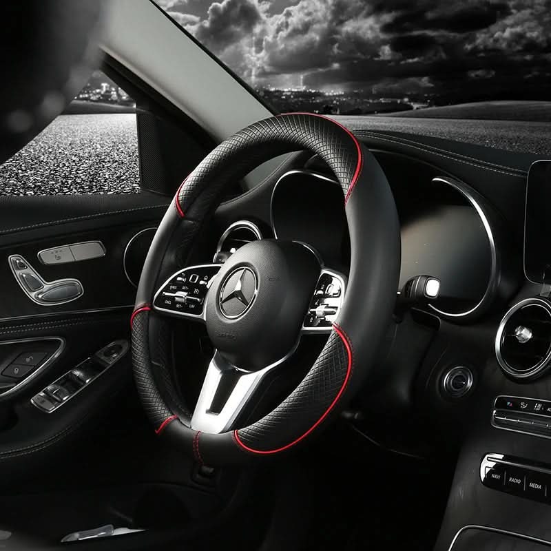Steering Wheel Cover Synthetic Leather Non-Slip Diamond Grip