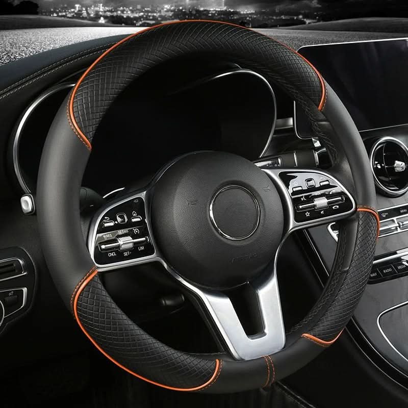 Steering Wheel Cover Synthetic Leather Non-Slip Diamond Grip