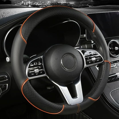 Steering Wheel Cover Synthetic Leather Non-Slip Diamond Grip