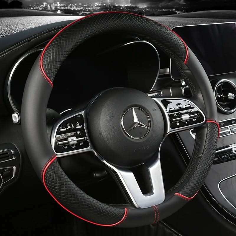 Steering Wheel Cover Synthetic Leather Non-Slip Diamond Grip