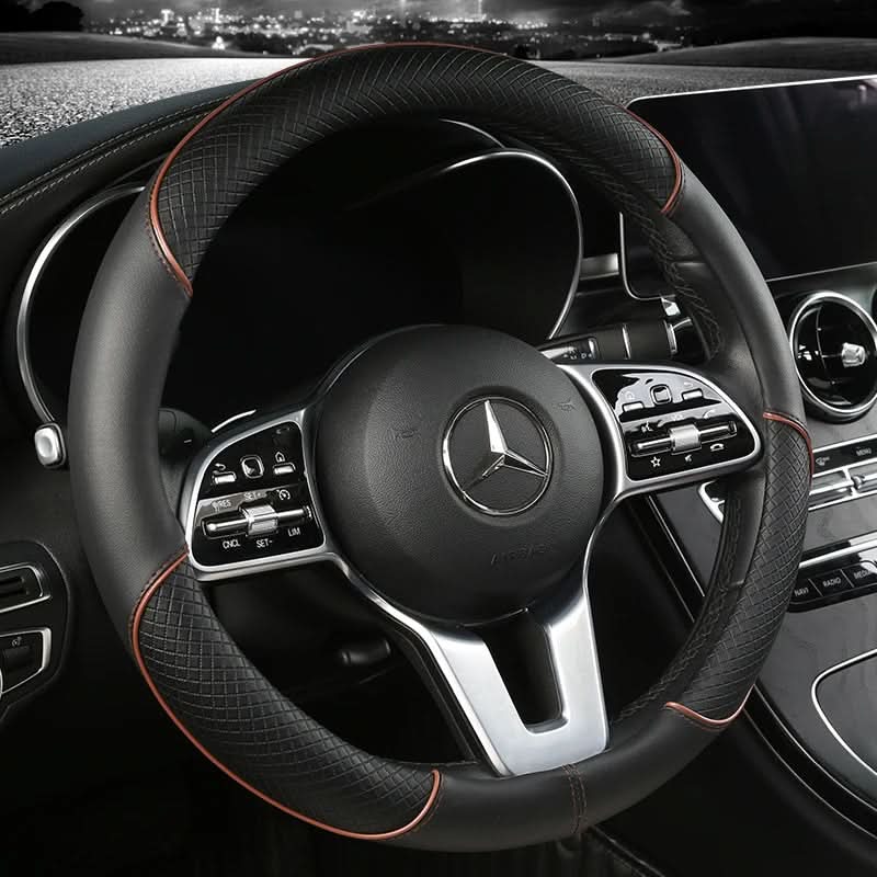 Steering Wheel Cover Synthetic Leather Non-Slip Diamond Grip