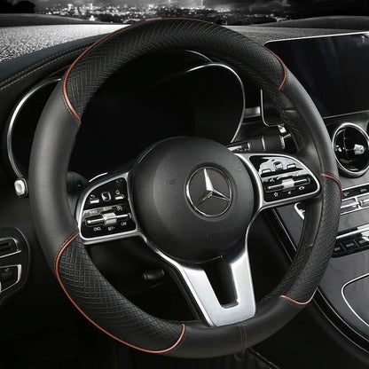 Steering Wheel Cover Synthetic Leather Non-Slip Diamond Grip