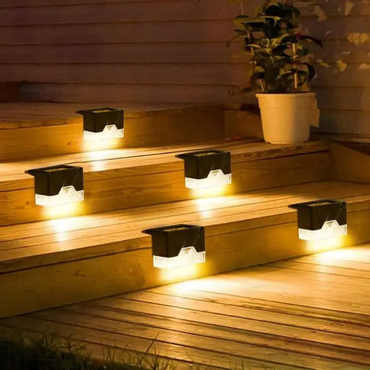 Step Lights Solar Dusk-To-Dawn Warm White & Multicolor 4-Pack