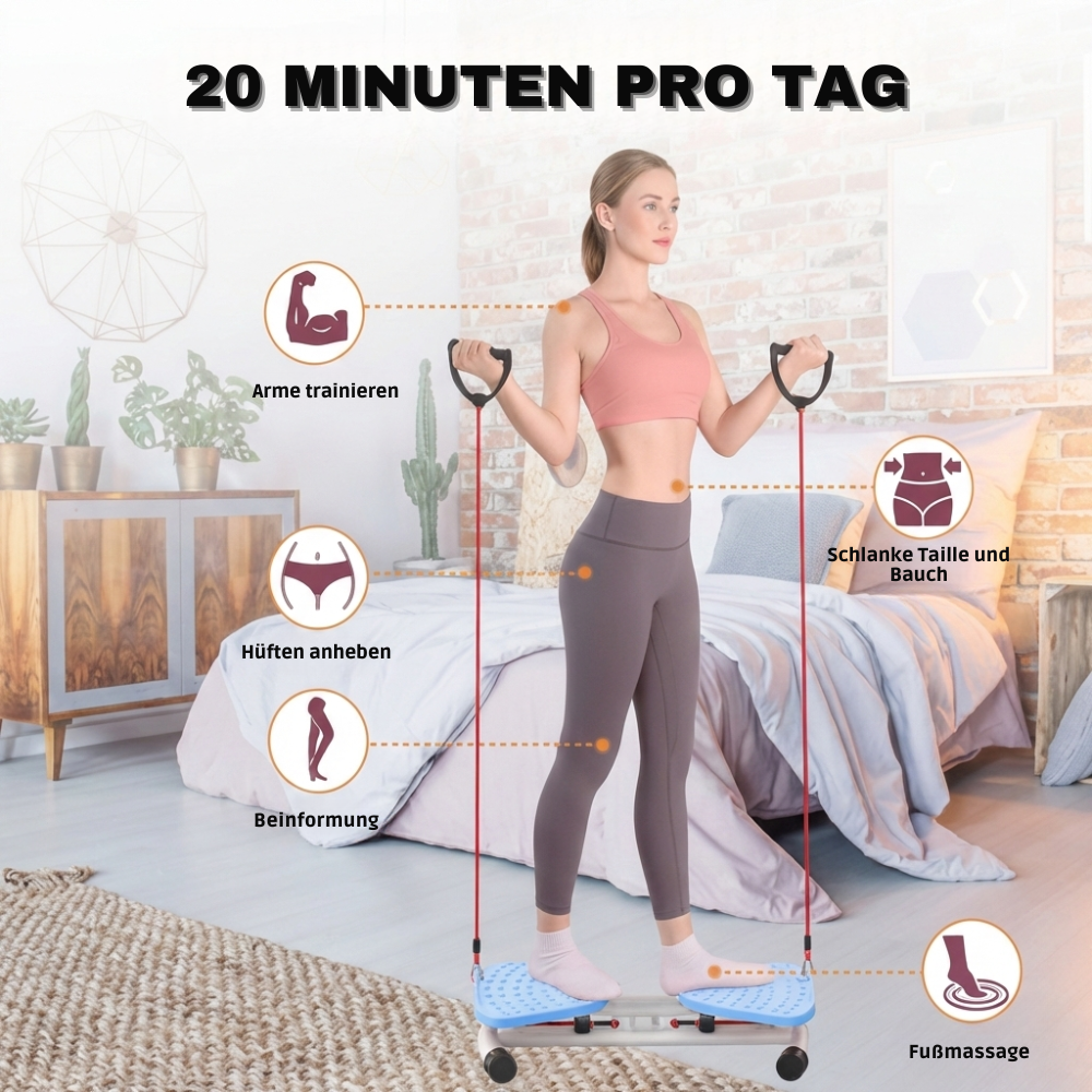 Stepper Twist Motion & Resistance Bands Steel Frame