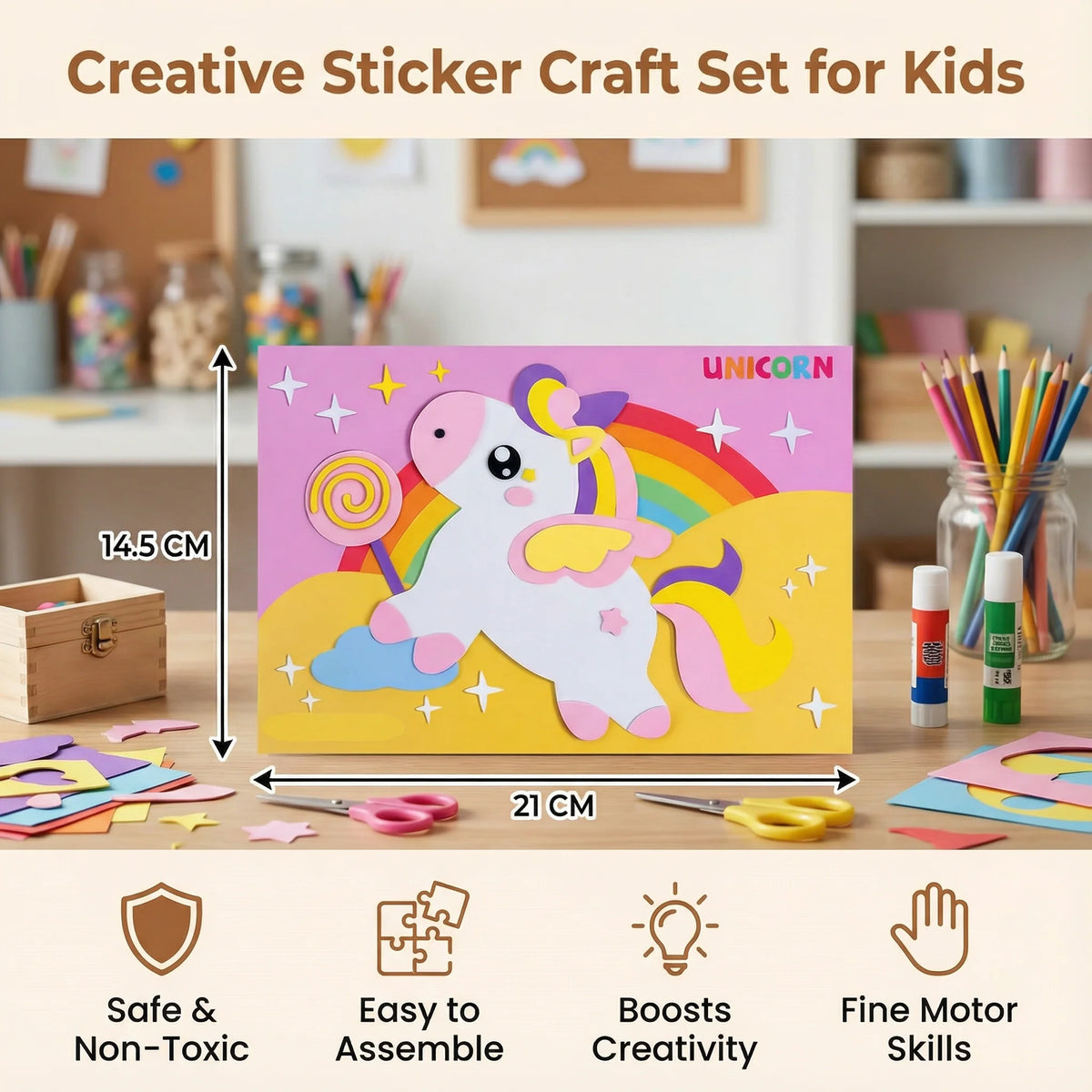 Sticker Matching Activity Set Numbered Peel-and-Stick Designs