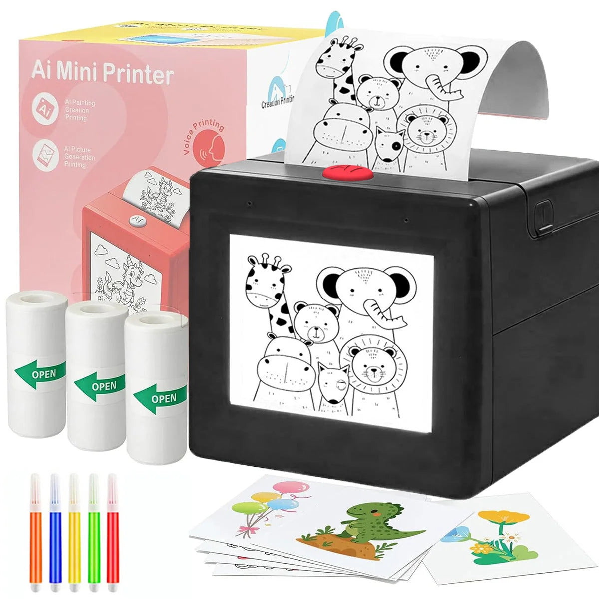 Sticker Printer AI Voice-Activated Inkless Thermal