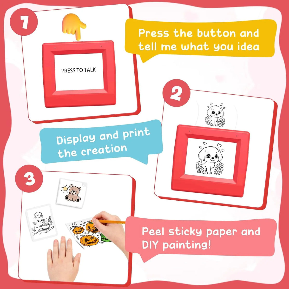 Sticker Printer AI Voice-Activated Inkless Thermal
