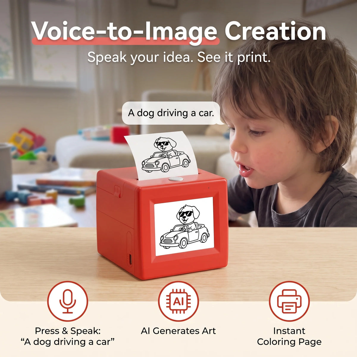 Sticker Printer AI Voice-Activated Inkless Thermal