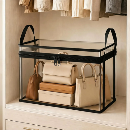 Storage Bag Clear Front & Zipper Closure Padded Handles