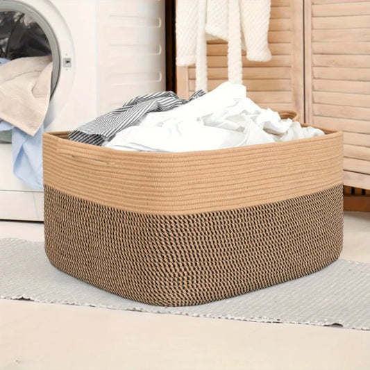Storage Basket 45 L Woven Rope & Reinforced Handles
