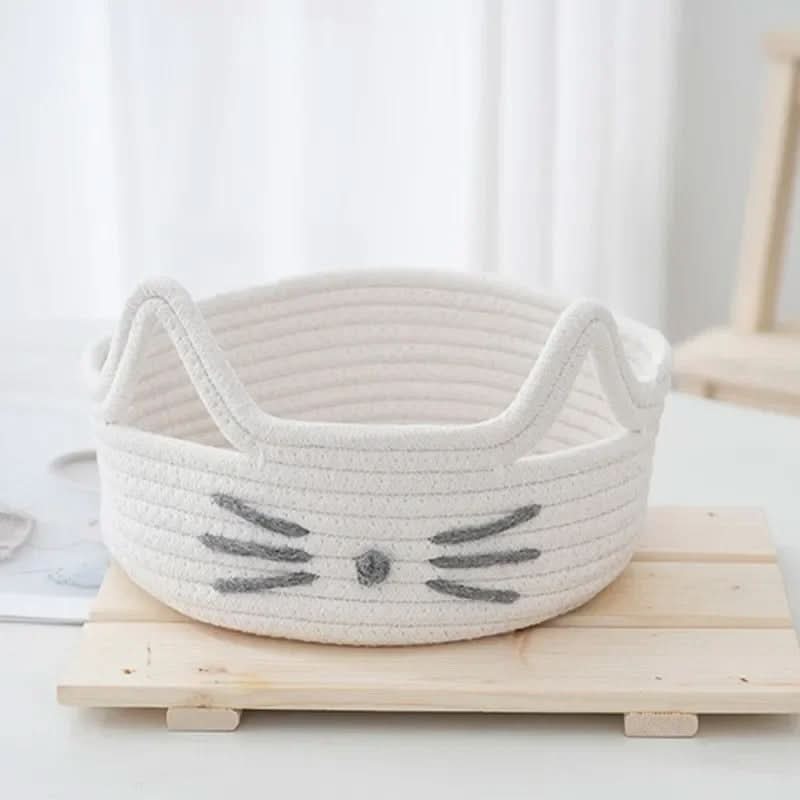 Storage Basket Cat-Shaped Flexible with Handles & Compact Design