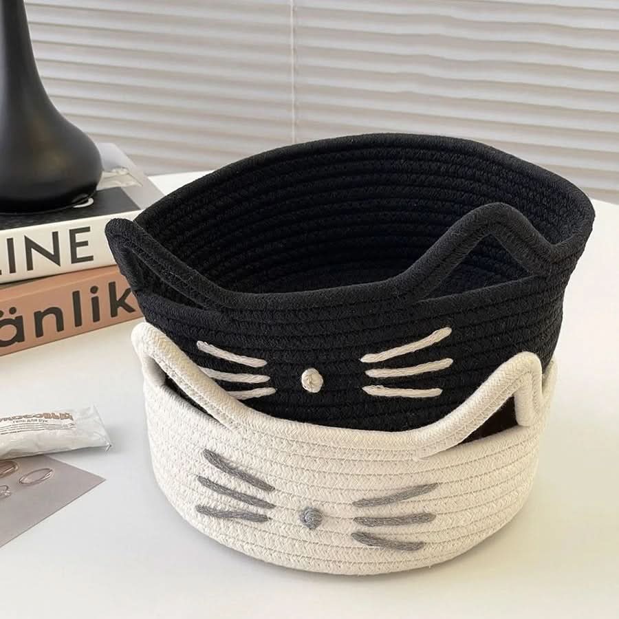Storage Basket Cat-Shaped Flexible with Handles & Compact Design