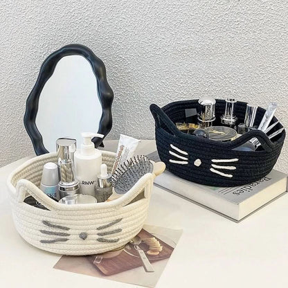 Storage Basket Cat-Shaped Flexible with Handles & Compact Design