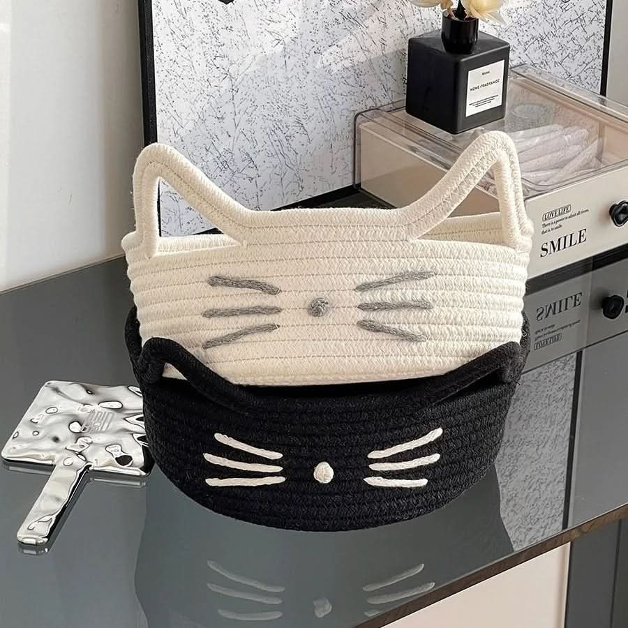 Storage Basket Cat-Shaped Flexible with Handles & Compact Design