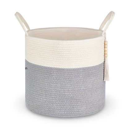 Storage Basket Cotton Macrame Foldable Rope Handles
