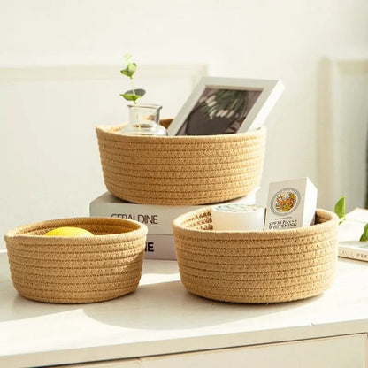 Storage Basket Handwoven Foldable Washable