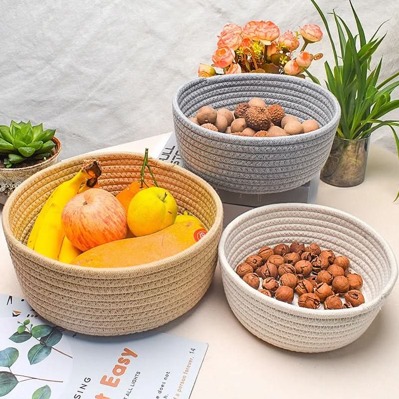 Storage Basket Handwoven Foldable Washable