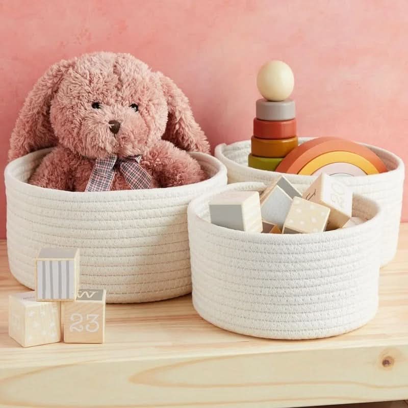 Storage Basket Handwoven Foldable Washable