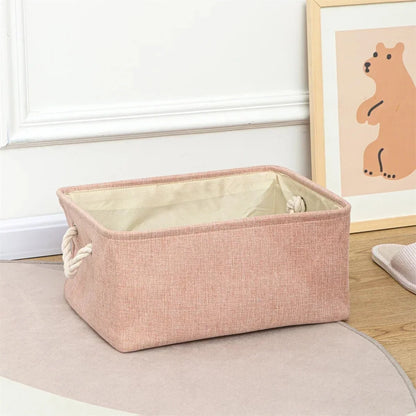 Storage Basket Linen Lightweight Shape-Retaining Wipe-Clean
