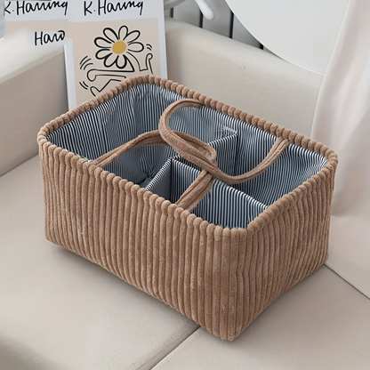 Storage Basket Polyester Multi-Compartment & Sturdy Handles