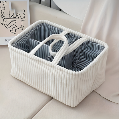 Storage Basket Polyester Multi-Compartment & Sturdy Handles
