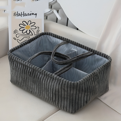Storage Basket Polyester Multi-Compartment & Sturdy Handles