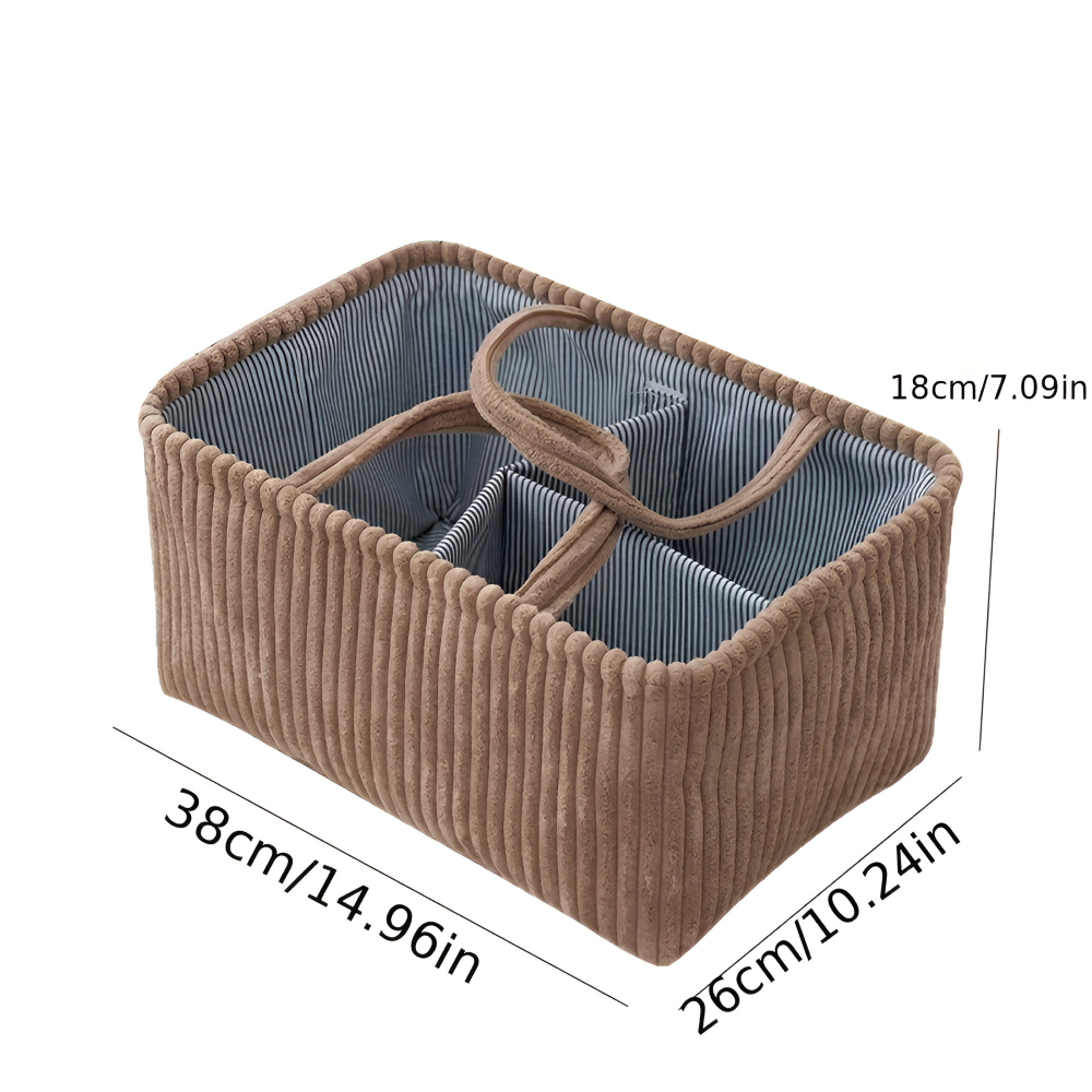Storage Basket Polyester Multi-Compartment & Sturdy Handles