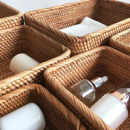 Storage Basket Woven Rattan-Style Three Sizes