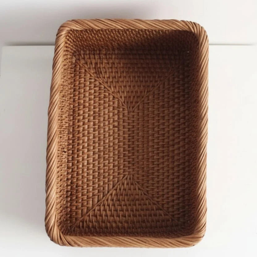 Storage Basket Woven Rattan-Style Three Sizes