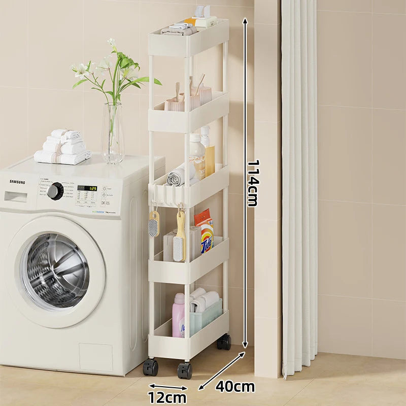 Storage Cart Slim Design Deep Trays Locking Casters