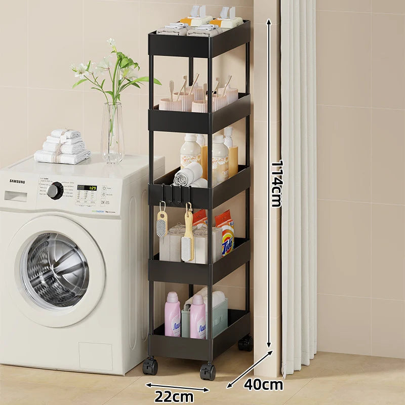 Storage Cart Slim Design Deep Trays Locking Casters