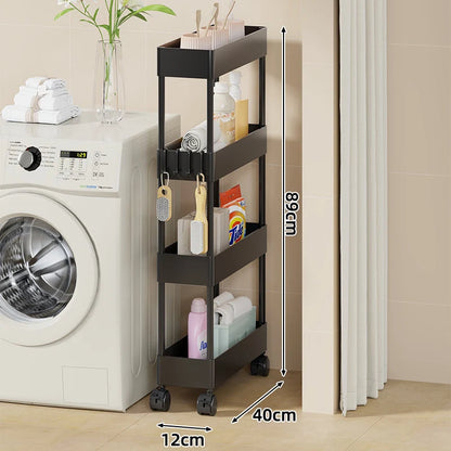 Storage Cart Slim Design Deep Trays Locking Casters