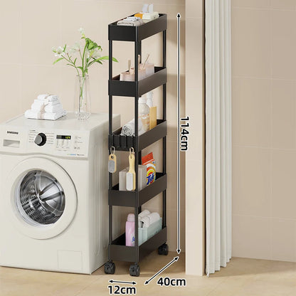 Storage Cart Slim Design Deep Trays Locking Casters