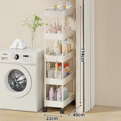 Storage Cart Slim Design Deep Trays Locking Casters
