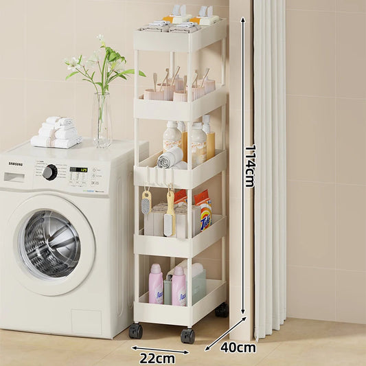 Storage Cart Slim Design Deep Trays Locking Casters