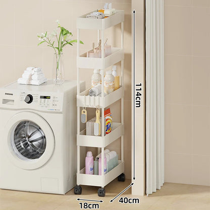 Storage Cart Slim Design Deep Trays Locking Casters