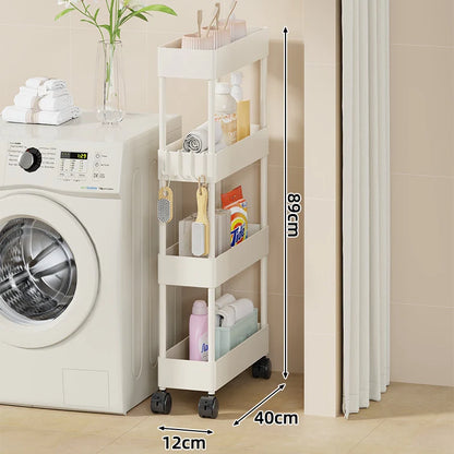 Storage Cart Slim Design Deep Trays Locking Casters