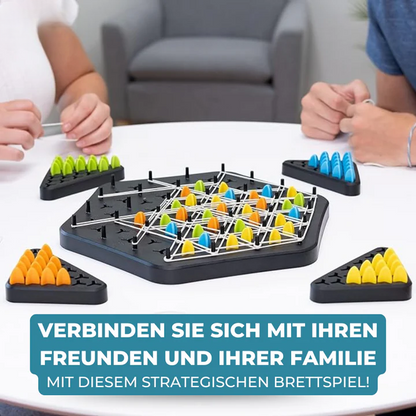 Strategy Board Game Hexagonal Peg Board & Rubber Band Play