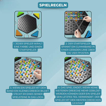 Strategy Board Game Hexagonal Peg Board & Rubber Band Play