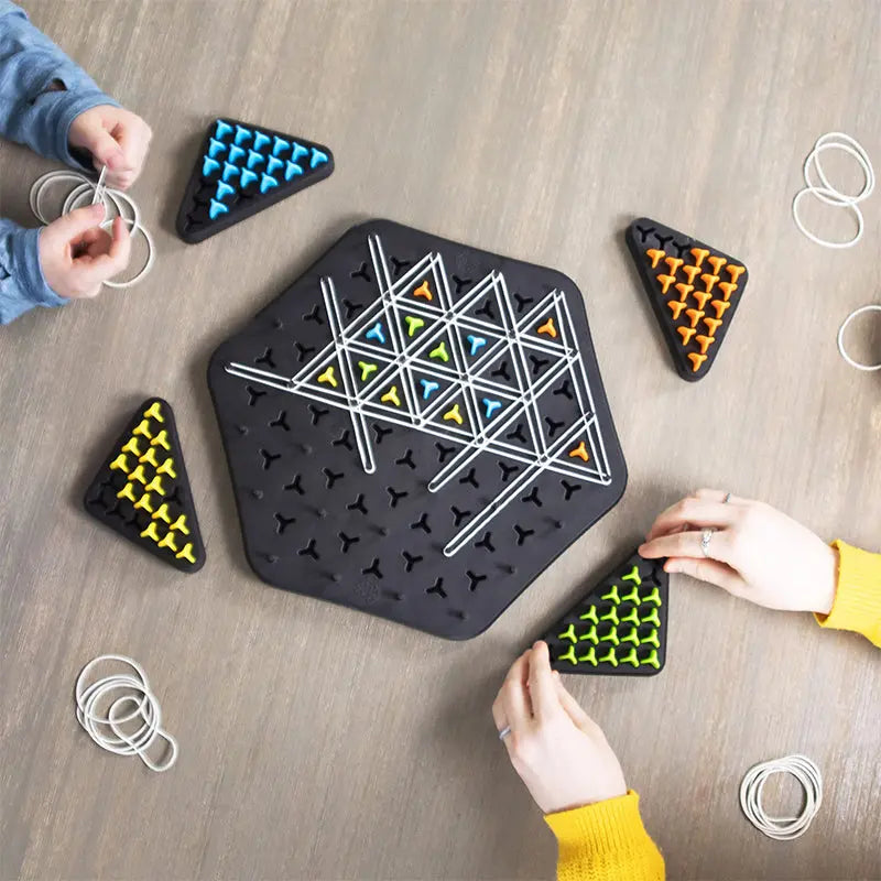 Strategy Board Game Triangle Puzzle Color-Coded Tokens