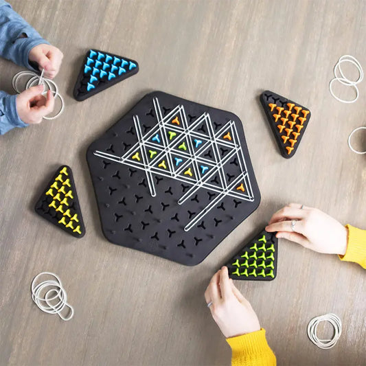 Strategy Board Game Triangle Puzzle Color-Coded Tokens