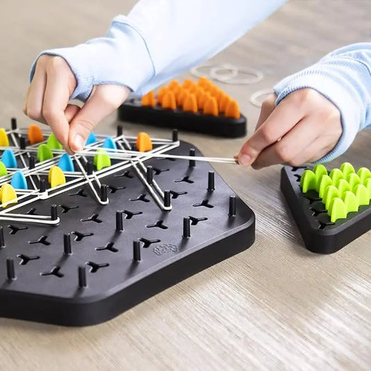 Strategy Board Game Triangle Puzzle Color-Coded Tokens