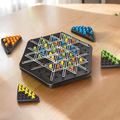 Strategy Board Game Triangle Puzzle Color-Coded Tokens