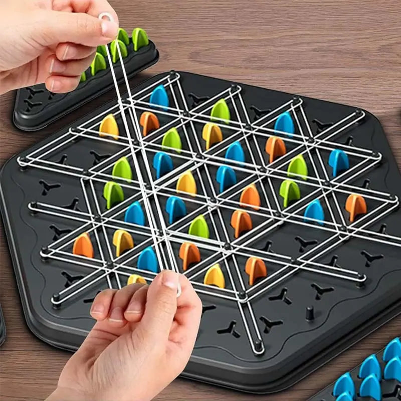 Strategy Board Game Triangle Puzzle Color-Coded Tokens