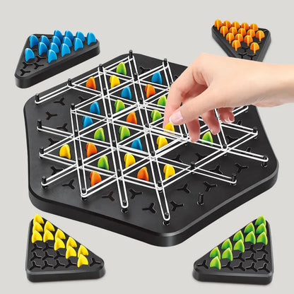 Strategy Board Game Triangle Puzzle Color-Coded Tokens